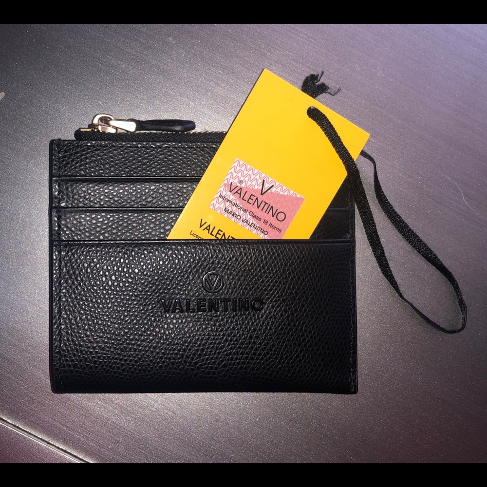 Black Leather Valentino Cardholder